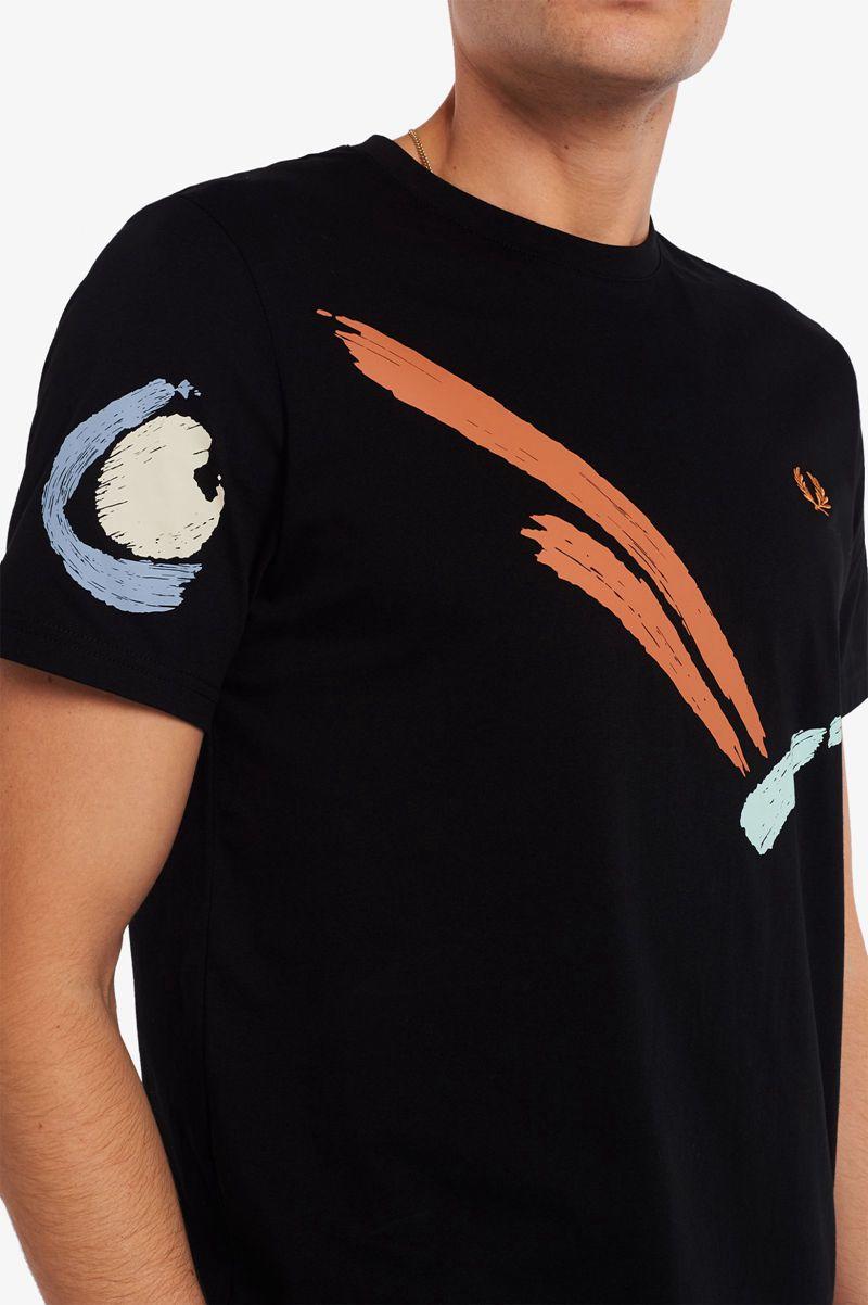 Black Fred Perry M3839 Men's T Shirts | PH 1717GSOL